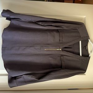 Express Grey Blouse with Gold Zipper